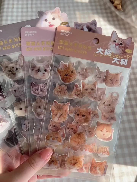 3 Pezzi Adesivo Con Design Di Gatto Cartone Animato, Adesivo Grazioso Di Gattino Per La Decorazione Di Telefoni E Computer