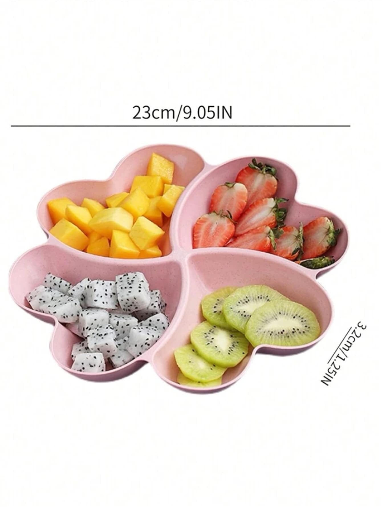 1 pezzo Piatto da portata per antipasti, piatto diviso in 4 scomparti a forma di cuore, in materiale infrangibile, per servire patatine, salse, frutta secca, insalate, spuntino, ideale come regalo di Natale