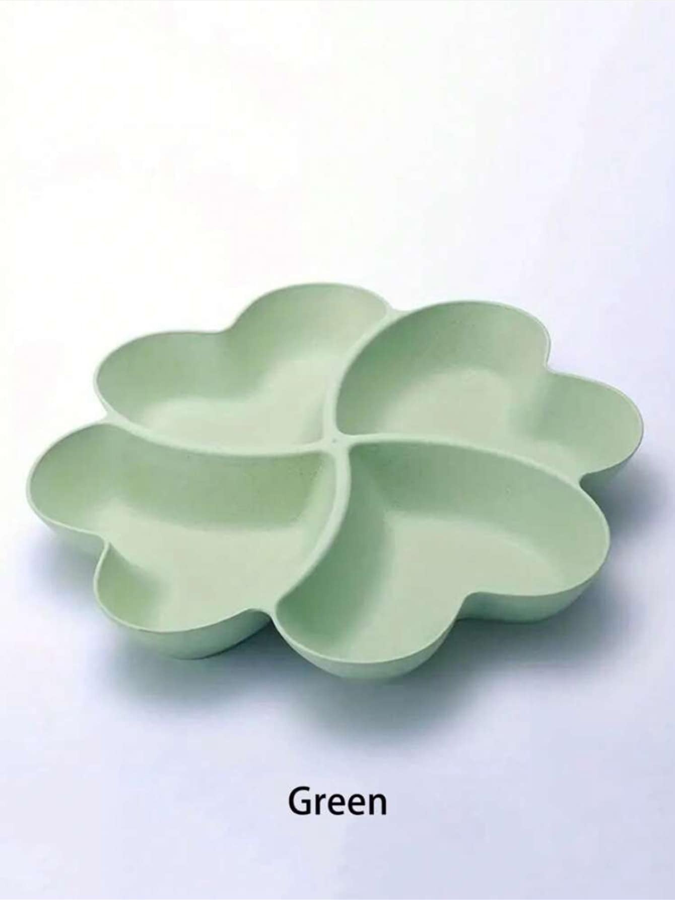 1 pezzo Piatto da portata per antipasti, piatto diviso in 4 scomparti a forma di cuore, in materiale infrangibile, per servire patatine, salse, frutta secca, insalate, spuntino, ideale come regalo di Natale
