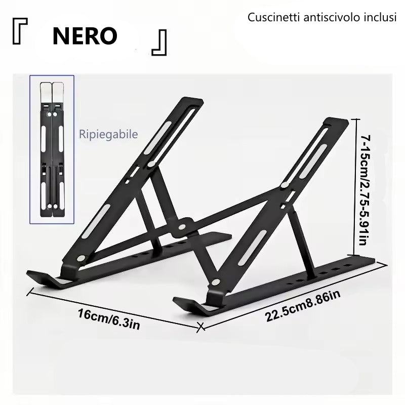 Supporto per laptop regolabile a 7 livelli Supporto per staffa per notebook portatile pieghevole Base di supporto Supporto in ABS per MacBook Lenovo Laptop Air Pro