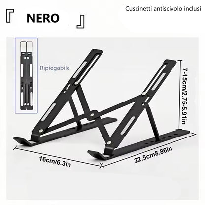 Supporto per laptop regolabile a 7 livelli Supporto per staffa per notebook portatile pieghevole Base di supporto Supporto in ABS per MacBook Lenovo Laptop Air Pro