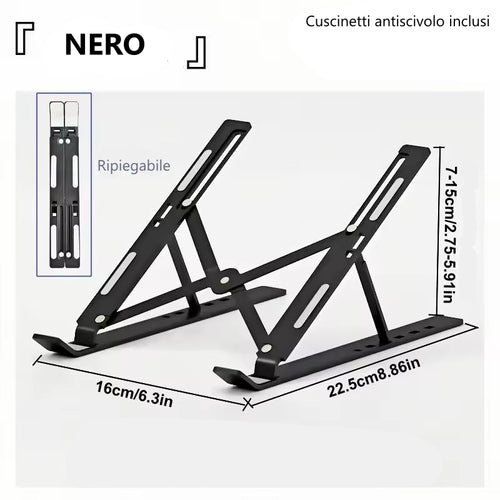 Supporto per laptop regolabile a 7 livelli Supporto per staffa per notebook portatile pieghevole Base di supporto Supporto in ABS per MacBook Lenovo Laptop Air Pro