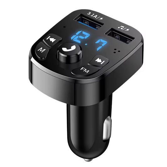 Trasmettitore FM Bluetooth 5.0 Kit per auto Vivavoce Caricatore per auto doppio USB 3.1A
