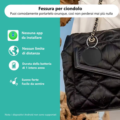Ciondolo GPS tracker per Apple. Funziona come un airtag per iPhone, Mac, iPad