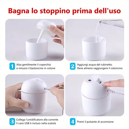 Umidificatore da 250ml nebulizzatore di oli essenziali profumatore per auto