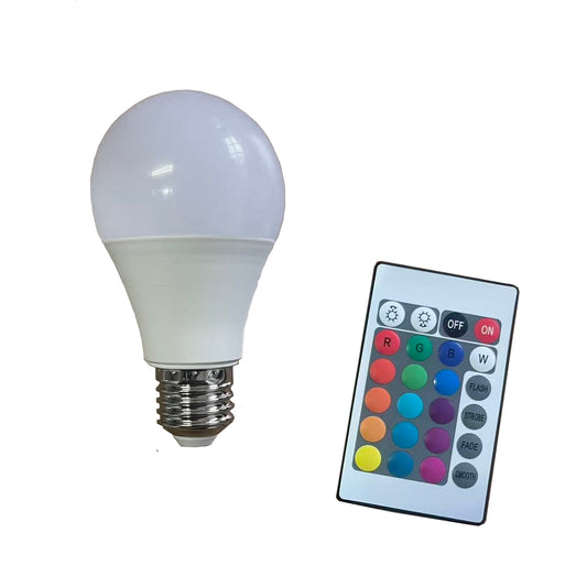 Lampadina 220 W LED multicolore a infrarossi con telecomando e luminosità regolabile