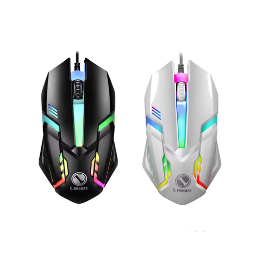 LIMEDE Mouse da gaming retroilluminato con cavo USB per laptop, computer, ufficio