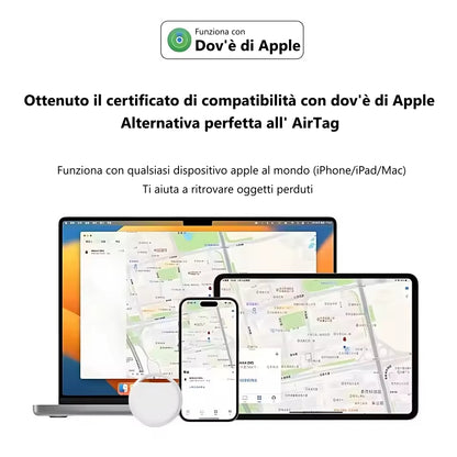 Ciondolo GPS tracker per Apple. Funziona come un airtag per iPhone, Mac, iPad