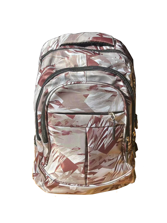 Zaino scolastico beige stile astratto