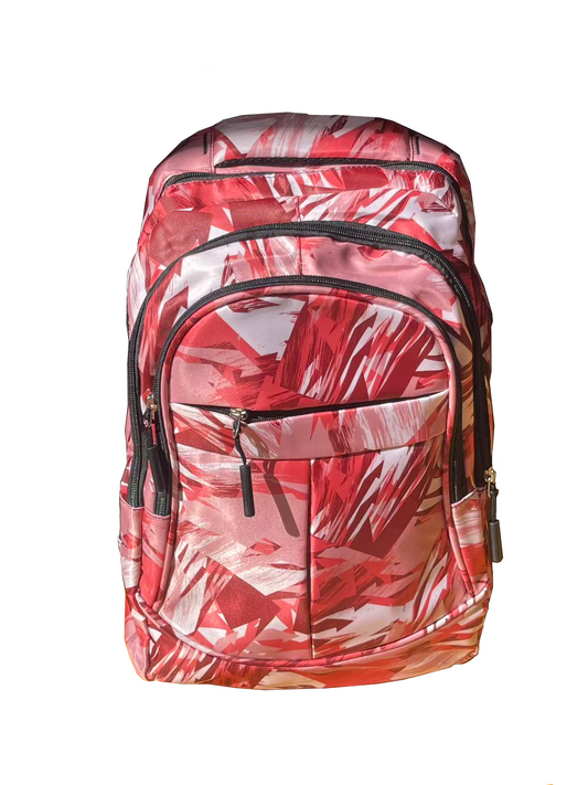 Zaino scolastico rosso stile astratto