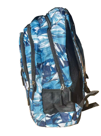 Zaino scolastico blu stile astratto