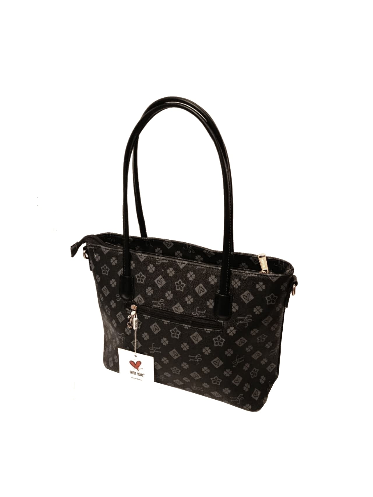 Borsa tote nera da donna con tracolla