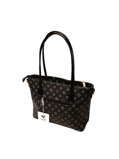 Borsa tote nera da donna con tracolla