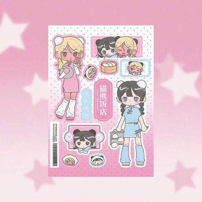 Foglio di adesivi di stile giapponese kawaii per diari di ragazze, adesivi decorativi con personaggi dei cartoni animati per scrapbooking/organizer, forniture scolastiche