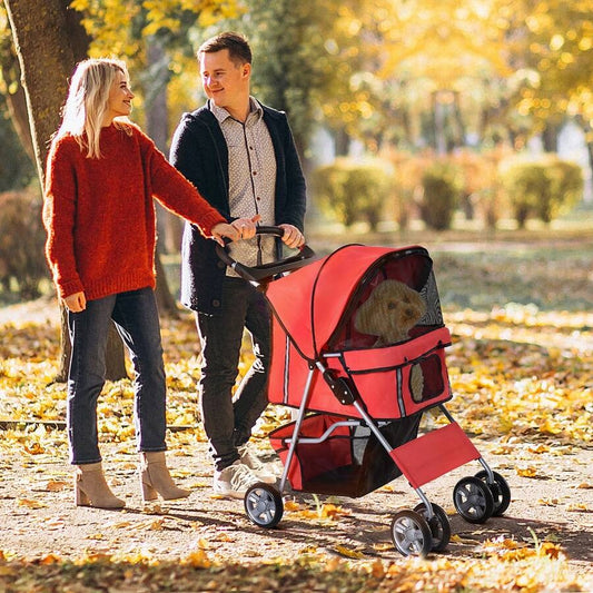 PawHut Passeggino per Cani Carrello per Animali Domestici Carrello Carrozzina 75 x 45 x 97cm