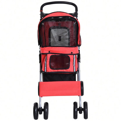 PawHut Passeggino per Cani Carrello per Animali Domestici Carrello Carrozzina 75 x 45 x 97cm