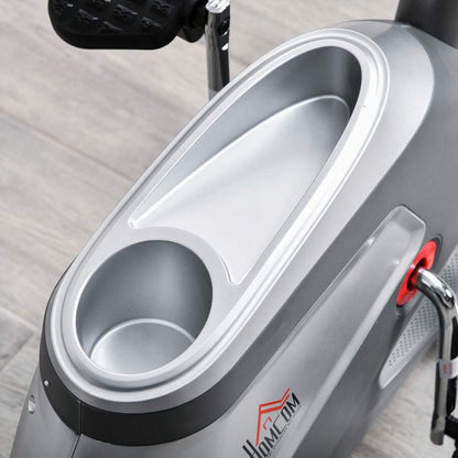HOMCOM Cyclette Orizzontale con Schienale e Seduta Regolabile, Spin Bike Magnetica Professionale, Cyclette Cardio con 8 Resistenze e Monitor LCD