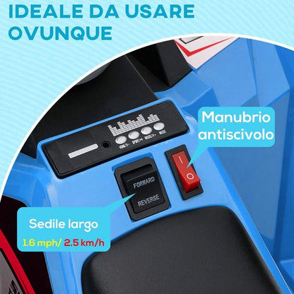 HOMCOM Quad per bambini da 18 a 36 mesi in PP e metallo con ruote resistenti e velocità massima di 2,5 km/h, dimensioni 70x41,5x48,5 cm