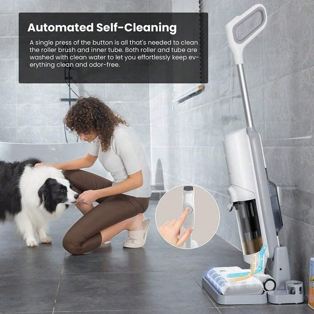 Aspirapolvere e scopa senza fili Proscenic F10 Pro, autonomia di 30 minuti, autopulente, display LED, pulizia completa dei bordi, 3 modalità di pulizia, doppio serbatoio dellacqua - Spina UE.