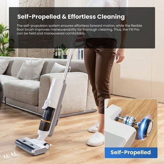 Aspirapolvere e scopa senza fili Proscenic F10 Pro, autonomia di 30 minuti, autopulente, display LED, pulizia completa dei bordi, 3 modalità di pulizia, doppio serbatoio dellacqua - Spina UE.