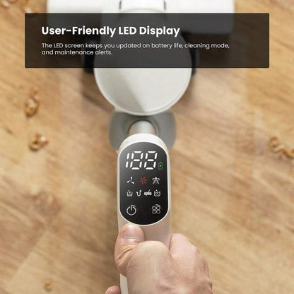 Aspirapolvere e scopa senza fili Proscenic F10 Pro, autonomia di 30 minuti, autopulente, display LED, pulizia completa dei bordi, 3 modalità di pulizia, doppio serbatoio dellacqua - Spina UE.