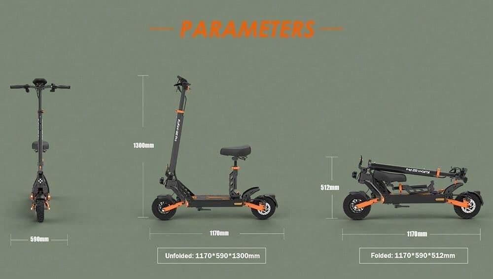 Kukirin Monopattino elettrico KuKirin G2 Pro versione 2024, motore brushless da 600 W, batteria da 48 V 15,6 Ah, pneumatici in gomma da 9 pollici, velocità massima 45 km/h, autonomia 58 km, doppi freni a disco