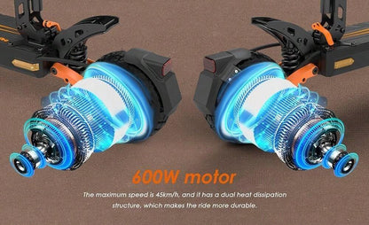 Kukirin Monopattino elettrico KuKirin G2 Pro versione 2024, motore brushless da 600 W, batteria da 48 V 15,6 Ah, pneumatici in gomma da 9 pollici, velocità massima 45 km/h, autonomia 58 km, doppi freni a disco
