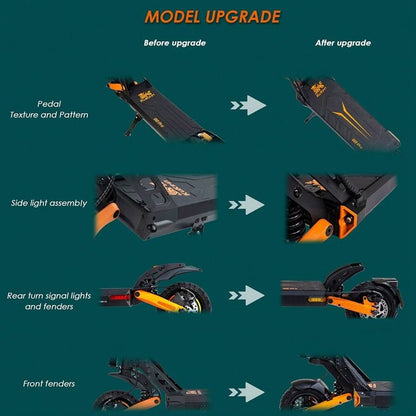 Kukirin Monopattino elettrico KuKirin G2 Pro versione 2024, motore brushless da 600 W, batteria da 48 V 15,6 Ah, pneumatici in gomma da 9 pollici, velocità massima 45 km/h, autonomia 58 km, doppi freni a disco