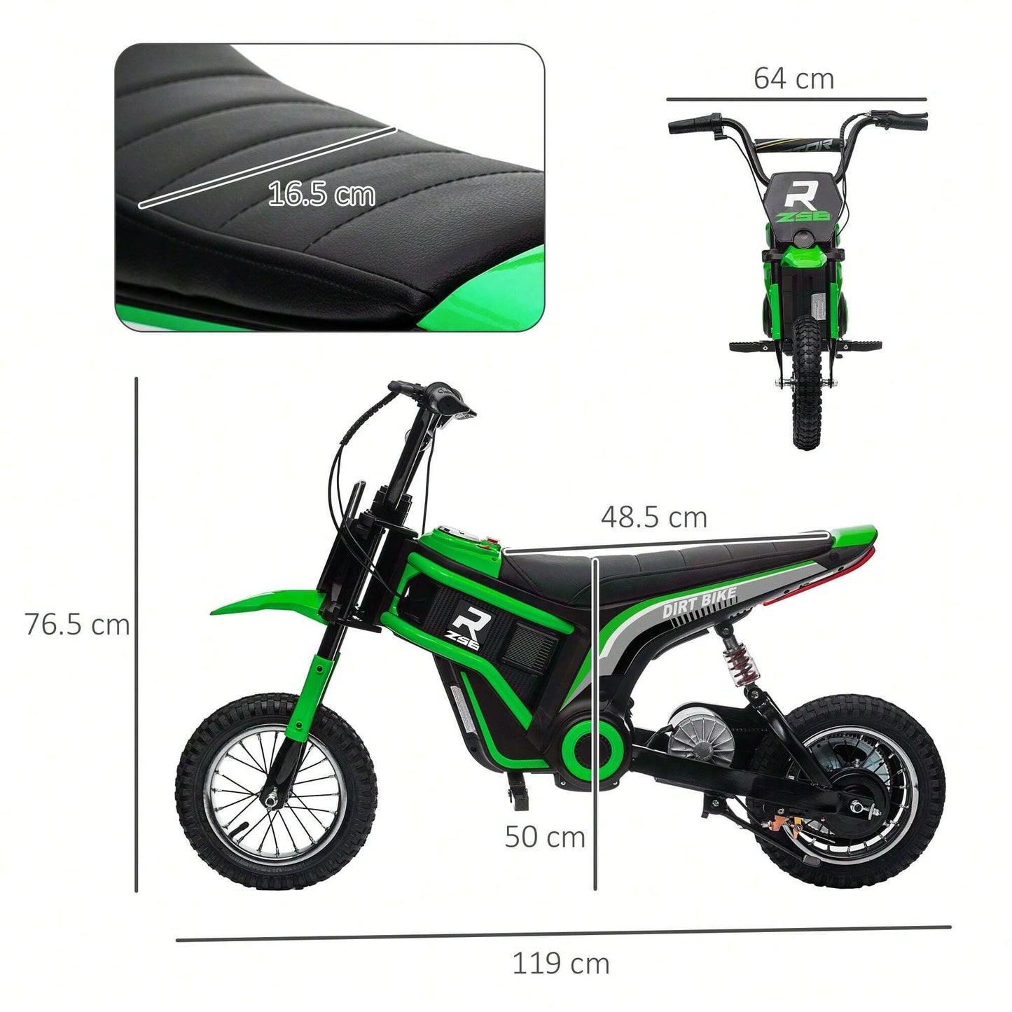 HOMCOM 24V Moto Elettrica per Bambini 8-12 Anni con Acceleratore Manuale, Moto da Cross per Bambini con Luci e Suoni, 2 Velocità 8-16km/h e Ruote 30.5cm