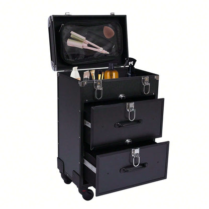 YUNRUX Valigetta per cosmetici, valigetta per trucchi, beauty case, valigetta per parrucchiere, organizer per trucchi, trolley, valigetta per trucchi con ruote, valigetta per unghie, valigetta per nail design