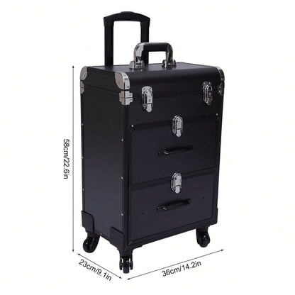 YUNRUX Valigetta per cosmetici, valigetta per trucchi, beauty case, valigetta per parrucchiere, organizer per trucchi, trolley, valigetta per trucchi con ruote, valigetta per unghie, valigetta per nail design