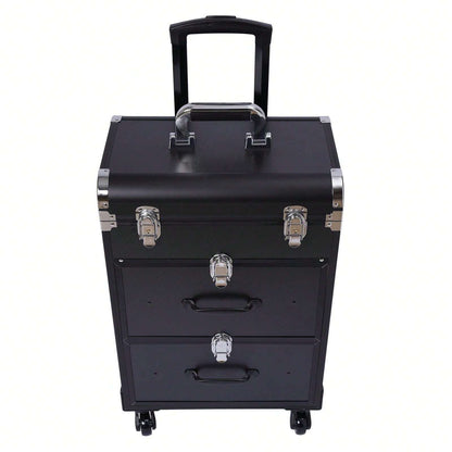 YUNRUX Valigetta per cosmetici, valigetta per trucchi, beauty case, valigetta per parrucchiere, organizer per trucchi, trolley, valigetta per trucchi con ruote, valigetta per unghie, valigetta per nail design
