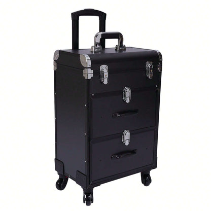 YUNRUX Valigetta per cosmetici, valigetta per trucchi, beauty case, valigetta per parrucchiere, organizer per trucchi, trolley, valigetta per trucchi con ruote, valigetta per unghie, valigetta per nail design
