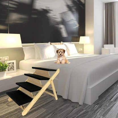 YUENFONG Rampa per cani 2 in 1, scala per animali domestici, scala per cani, pieghevole per gatti, cani grandi e piccoli, scala per animali in legno di pino