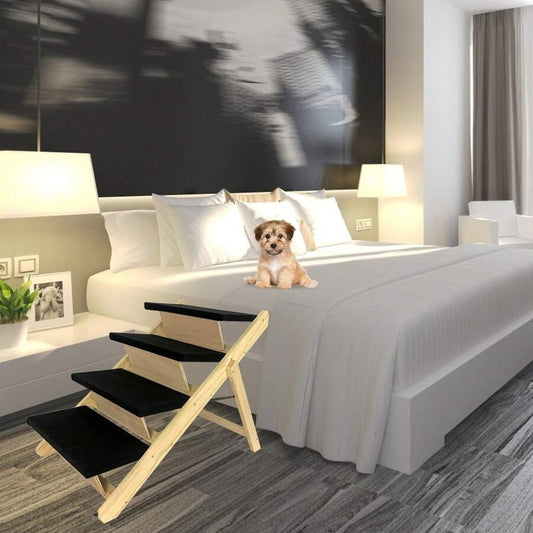 YUENFONG Rampa per cani 2 in 1, scala per animali domestici, scala per cani, pieghevole per gatti, cani grandi e piccoli, scala per animali in legno di pino