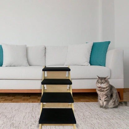 YUENFONG Rampa per cani 2 in 1, scala per animali domestici, scala per cani, pieghevole per gatti, cani grandi e piccoli, scala per animali in legno di pino