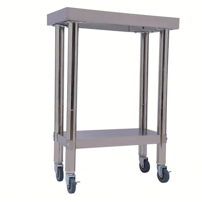 CNCEST Tavolo da lavoro CNCEST tavolo in acciaio inox con ruote tavolino d'appoggio tavolo da lavoro per ristorazione in acciaio inox, tavolo di preparazione