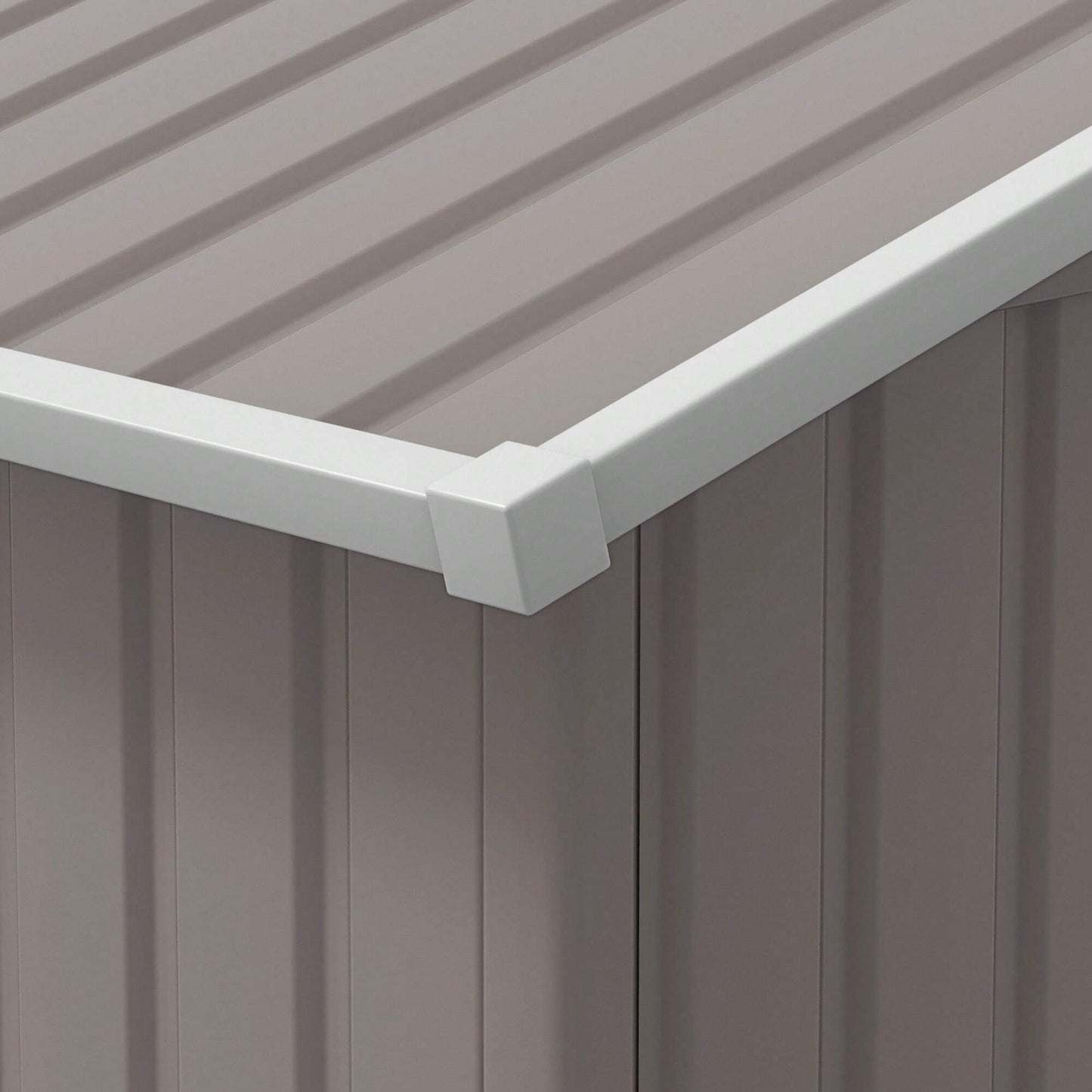 Outsunny Casetta da Giardino con Doppie Porte Scorrevoli e Tetto Inclinato, Capanno da Giardino in Acciaio e PP, 3.4x4x2 m, Grigio