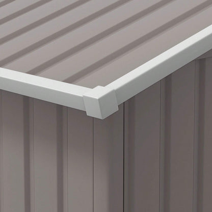 Outsunny Casetta da Giardino con Doppie Porte Scorrevoli e Tetto Inclinato, Capanno da Giardino in Acciaio e PP, 3.4x4x2 m, Grigio