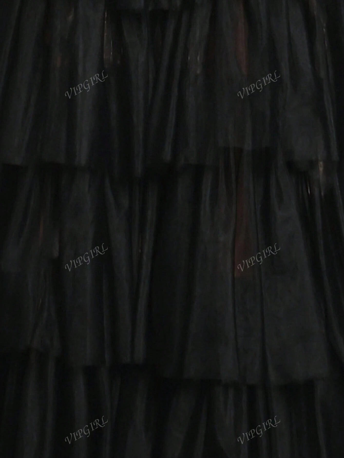 VIPGIRL Abito da sera elegante da donna con spalle scoperte, in rete, con spacco alto, volant sul fondo, colore nero, adatto per cerimonie formali, lauree