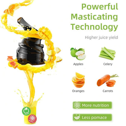 Spremiagrumi a freddo BioloMix con scivolo di alimentazione da 78 mm, 200 W 40-65 giri/min, motore potente, spremitore a masticazione lenta, adatto per frutta intera