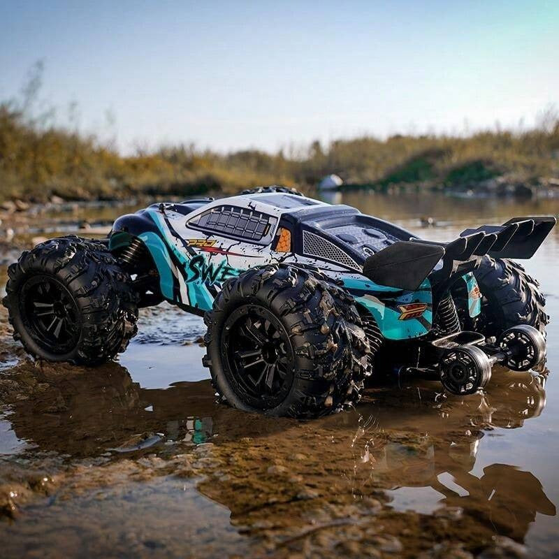 1:16 Scala Automobile da Stunt Telecomandato 4WD con LED, Drift ad Alta Velocità su Terreni Impegnativi, Veicolo RC 4x4 da Fuoristrada, Regalo di Natale
