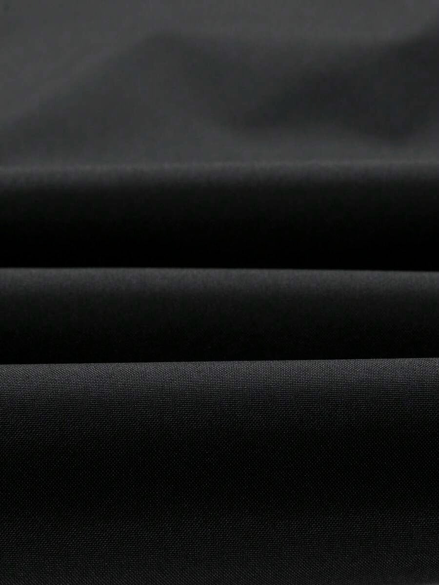 Giacca antivento a mezza chiusura lampo a prova d'acqua casual e versatile da uomo, leggera nera a fascia lunga per esterni, adatta come regalo per Friend, Husband, Boyfriend