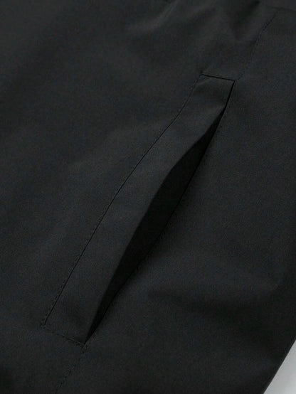 Giacca antivento a mezza chiusura lampo a prova d'acqua casual e versatile da uomo, leggera nera a fascia lunga per esterni, adatta come regalo per Friend, Husband, Boyfriend