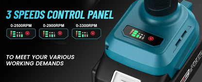 SEESII Seesii avvitatore a batteria, avvitatore ad alta coppia di 800N.m, pistola ad impatto da 580Ft-lbs 1/2 pollici con una batteria da 4.0Ah, caricabatterie e 6 bussole