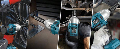 SEESII Seesii avvitatore a batteria, avvitatore ad alta coppia di 800N.m, pistola ad impatto da 580Ft-lbs 1/2 pollici con una batteria da 4.0Ah, caricabatterie e 6 bussole