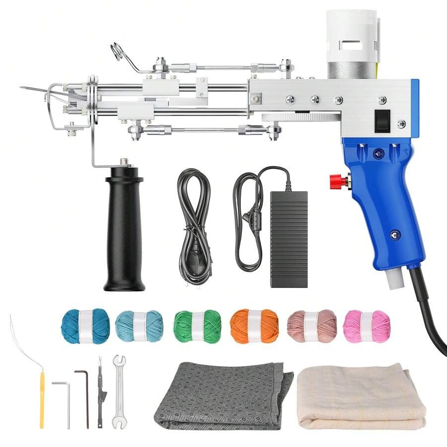 Pistola per trapuntatura, Set pistola per trapuntatura, Pistola per trapuntatura a pelo tagliato, Pistola per trapuntatura per tappeti, Pistola per trapuntatura per tappeti ad alta velocità, 5-45 punti/sec.