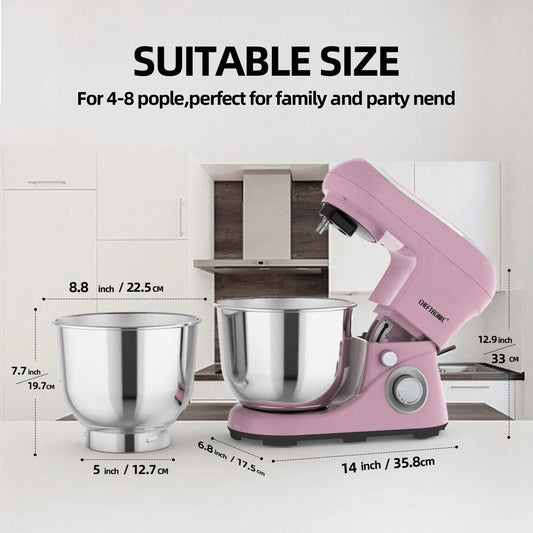 CHEFTRONIC 1 pezzo Robot da cucina, Impastatrice elettrica per uso domestico con testata inclinabile da 5,3 qt - 1300 W 6 + velocità, Impastatrice da cucina multifunzione con gancio per impasto, frusta