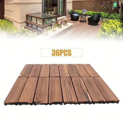 YUNRUX 36* Piastrelle per terrazza ad incastro in legno duro Piastrelle per terrazza in legno di acacia 30x30 cm Piastrelle per terrazza in legno duro ad incastro Piastrelle per terrazza balcone giardino