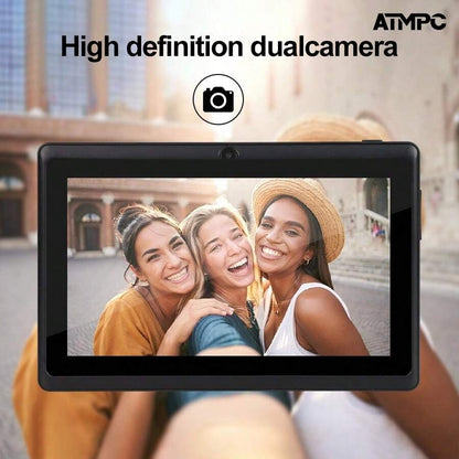 Tablet Android 11 da 7 pollici ATMPC 701A, con 2GB di RAM DDR e 32GB di ROM, batteria da 3500mAh, processore quad-core, schermo IPS da 7 pollici con risoluzione 1024x600, fotocamera da 30 e 200 MP